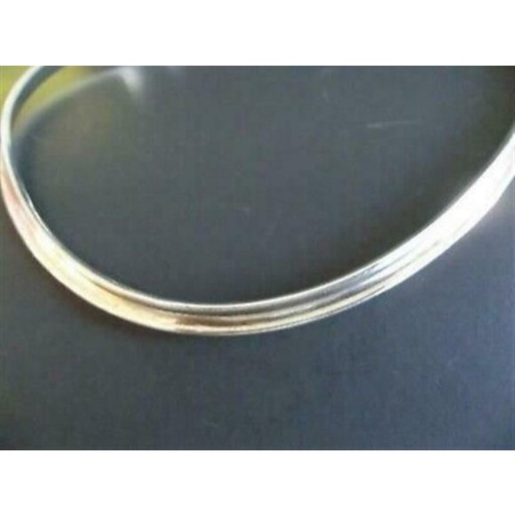 Sterling Silver Necklace Bib Collar 925 Heavy Sleek Design - Picture 3 of 6